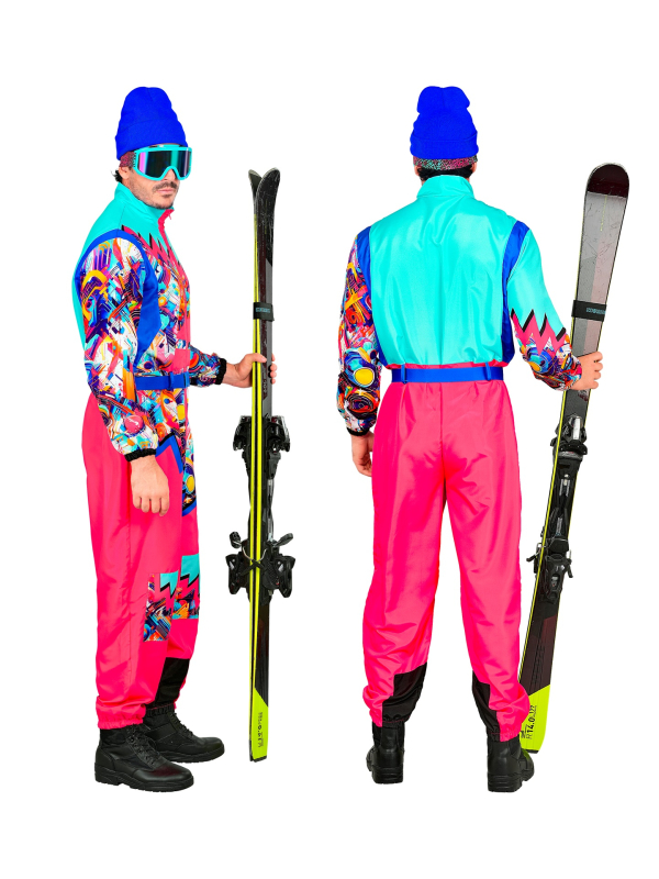 Déguisement ski années 80 – Combinaison rétro adulte mixte