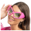 Lunettes roses XXL géométriques – Accessoire fun festival, carnaval & après-ski