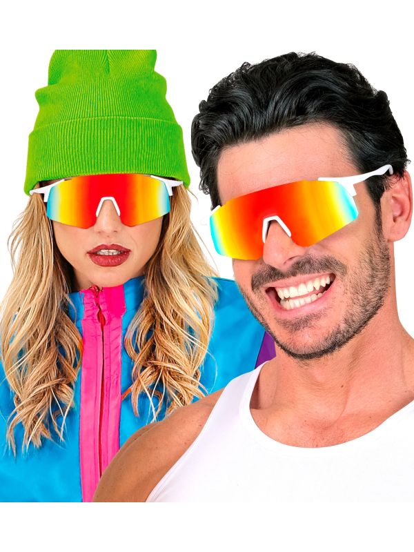 Lunettes après-ski arc-en-ciel – Lunettes de soleil fun style années 80