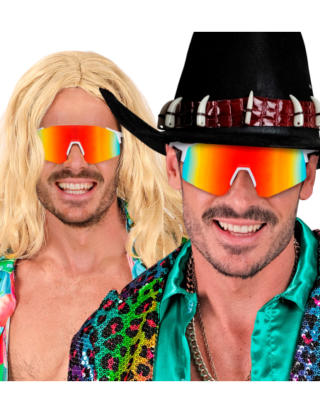 Lunettes après-ski arc-en-ciel – Lunettes de soleil fun style années 80