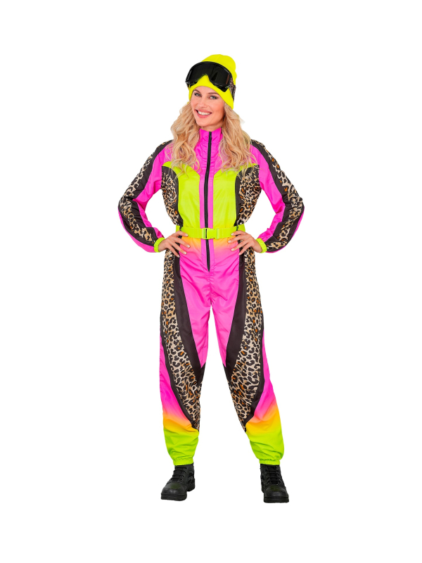 Déguisement ski femme léopard rose jaune néon (S-XXL) – Déguiz-Fêtes