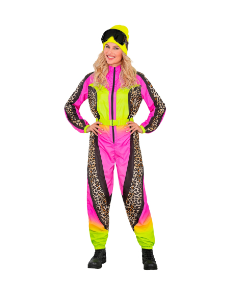 Déguisement ski femme léopard rose jaune néon (S-XXL) – Déguiz-Fêtes