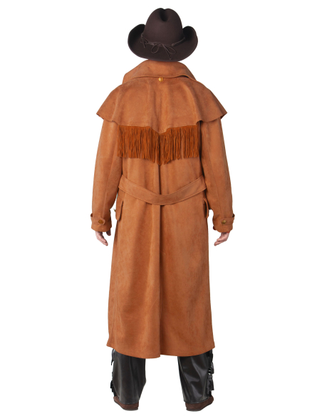 Manteau Cowboy Buffalo Ranger Homme Marron – Long Cache-Poussière Western à Franges