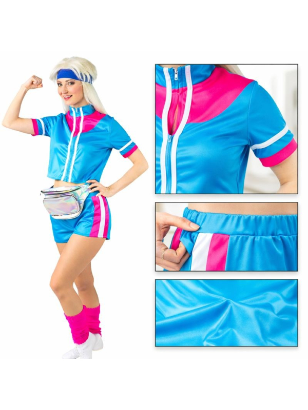 Déguisement Aérobic Années 80 Femme – Veste & Short Sport Rétro