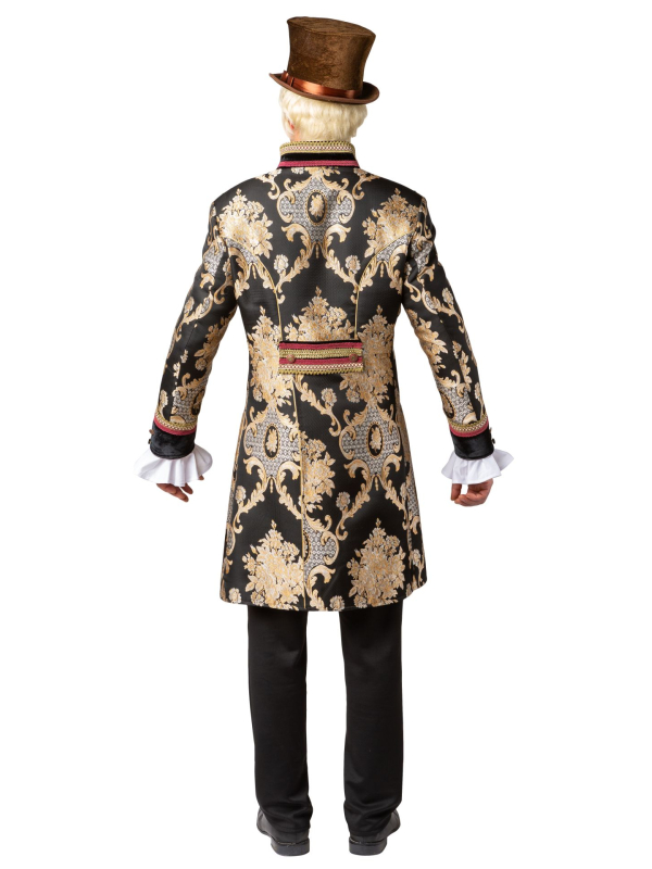 Veste Baroque Homme en Brocart Noir & Or – Costume Marquis Premium