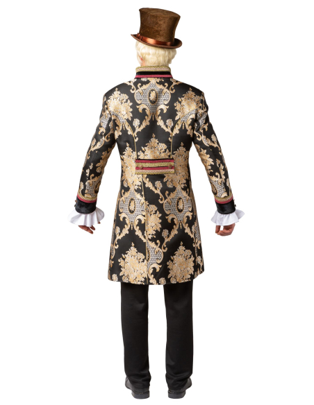 Veste Baroque Homme en Brocart Noir & Or – Costume Marquis Premium
