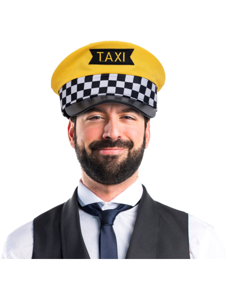 Casquette Taxi Jaune Adulte (Taille Unique) – Accessoire Chauffeur / Taxi Driver