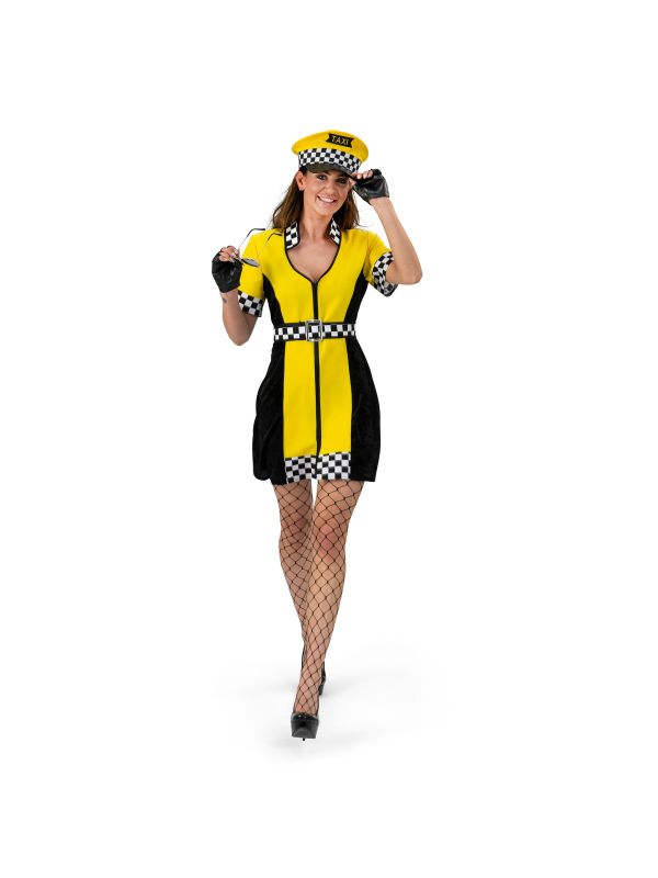 Déguisement Chauffeuse de Taxi New-Yorkaise Femme – Robe + Ceinture (S/M, M/L, L/XL)