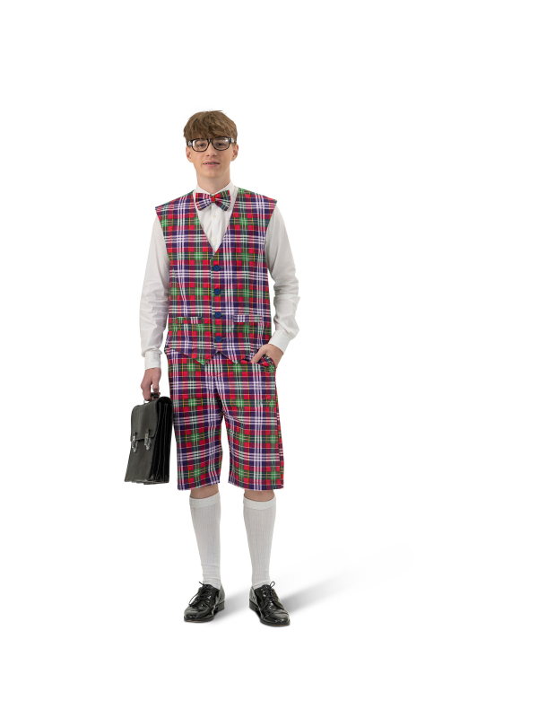 Déguisement écolier homme – Short, gilet & nœud...