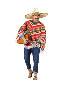 Poncho mexicain adulte mixte – Taille unique (style authentique) 2