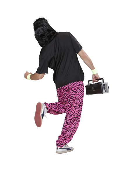 Pantalon baggy Années 80 zébré rose homme – Look disco & rétro