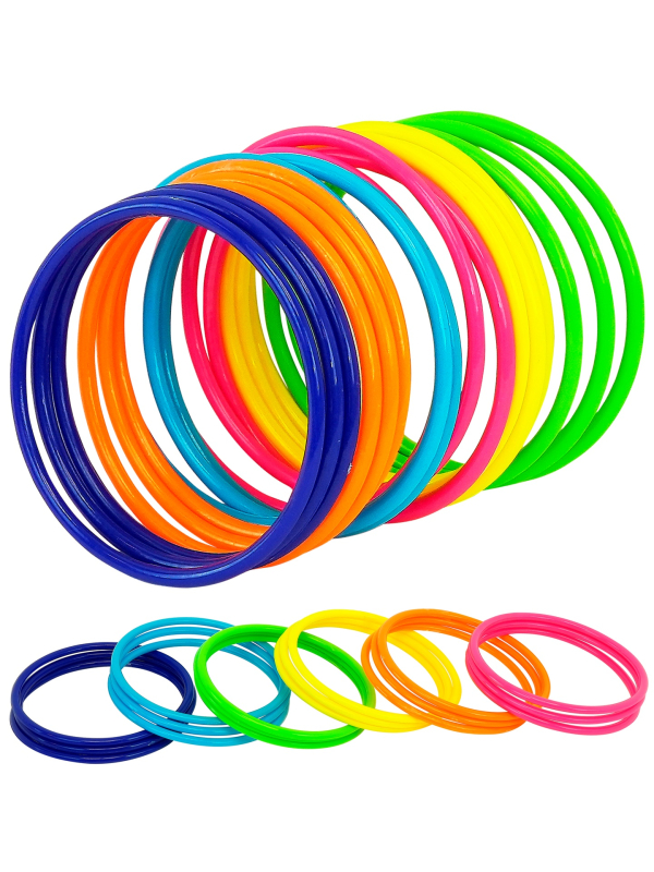 Bracelets fluo Années 80 – Lot de 18 bracelets multicolores