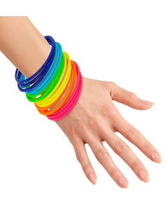 Bracelets fluo Années 80 – Lot de 18 bracelets multicolores 2