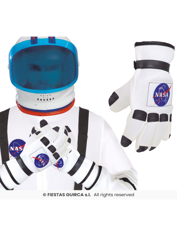 Gants astronaute – Gants de cosmonaute blancs TU adulte