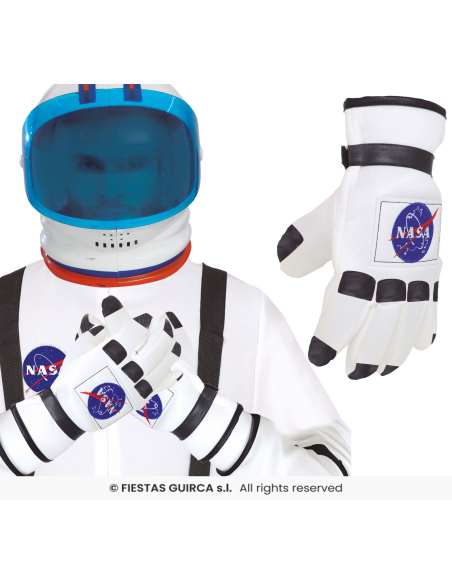 Gants astronaute – Gants de cosmonaute blancs TU adulte