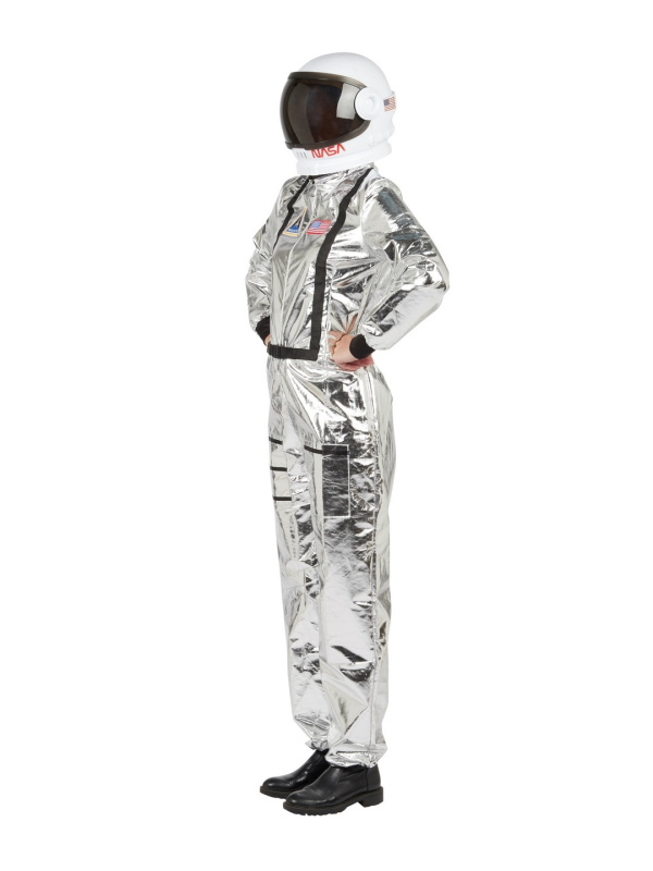 Déguisement astronaute femme argent métallisé – Combinaison espace adulte (polyester)