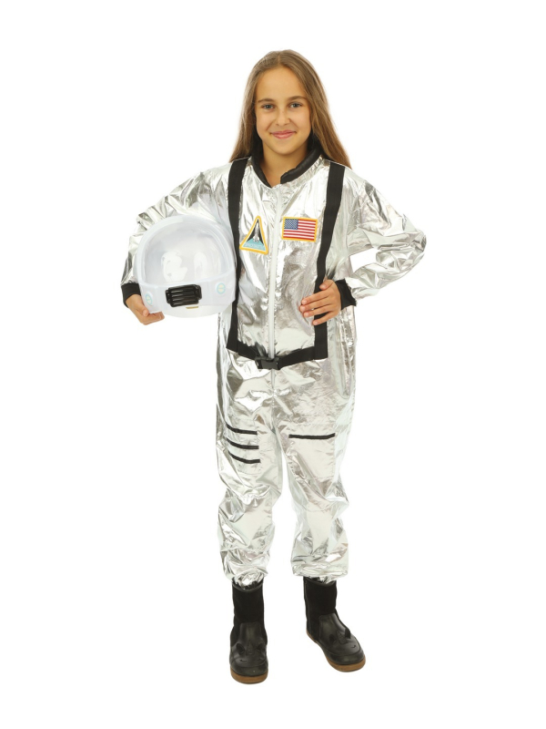 Déguisement astronaute enfant argent métallisé – Combinaison espace mixte (fille & garçon)