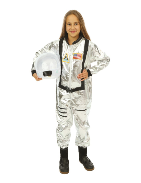 Déguisement astronaute enfant argent métallisé – Combinaison espace mixte (fille & garçon)