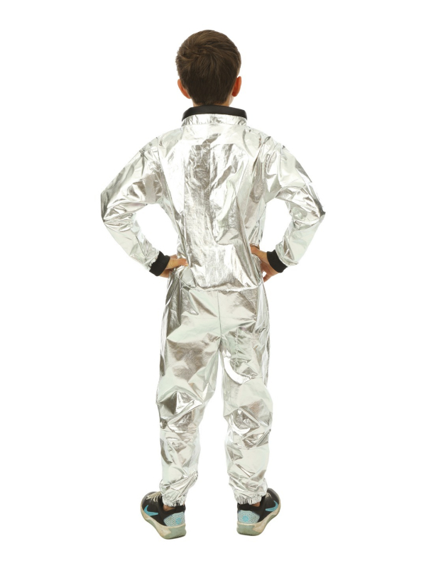 Déguisement astronaute enfant argent métallisé – Combinaison espace mixte (fille & garçon)