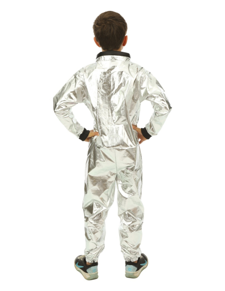 Déguisement astronaute enfant argent métallisé – Combinaison espace mixte (fille & garçon)