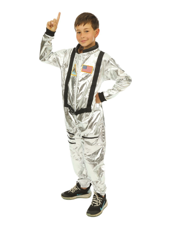 Déguisement astronaute enfant argent métallisé – Combinaison espace mixte (fille & garçon)