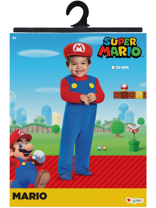 Super Mario™ – Costume Mario Bébé 12/18 mois (combinaison + casquette)