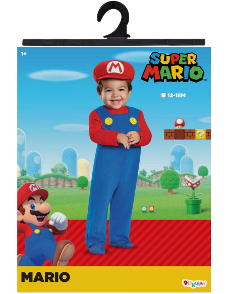 Super Mario™ – Costume Mario Bébé 12/18 mois (combinaison + casquette)