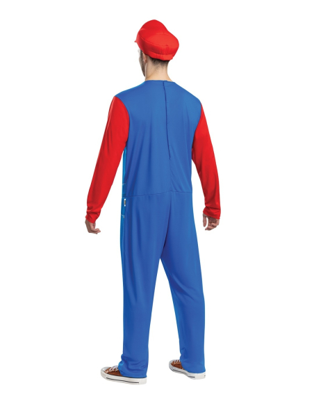 Super Mario™ – Costume Mario Elevated Classic adulte (S/M & L/XL) – Combinaison + casquette + moustache adhésive
