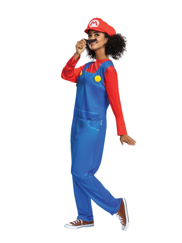 Super Mario™ – Costume Mario Elevated Classic adulte (S/M & L/XL) – Combinaison + casquette + moustache adhésive