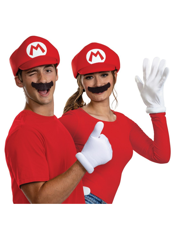 Kit Accessoires Super Mario™ Elevated Classic – Casquette, gants & moustache (Adulte)