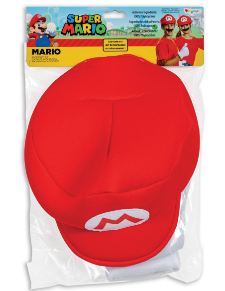 Kit Accessoires Super Mario™ Elevated Classic – Casquette, gants & moustache (Adulte)