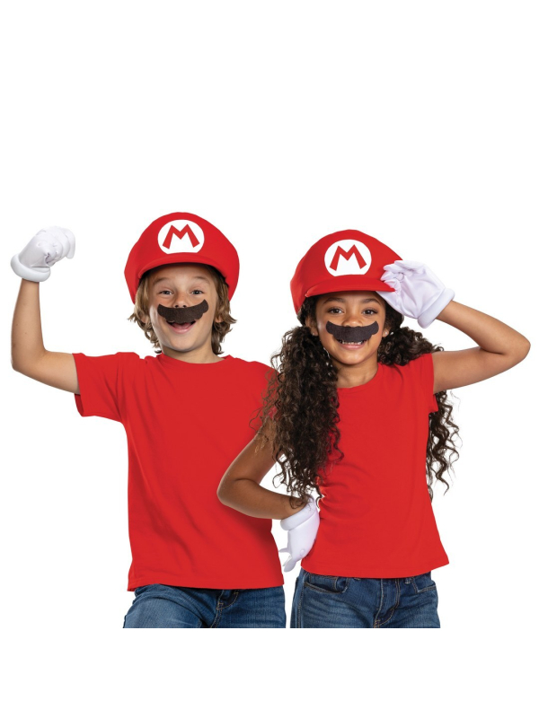 Kit Accessoires Mario Enfant Super Mario™ – Casquette, Gants & Moustache