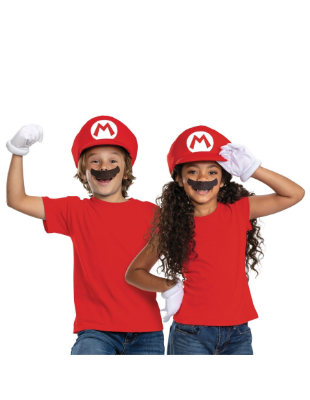 Kit Accessoires Mario Enfant Super Mario™ – Casquette, Gants & Moustache