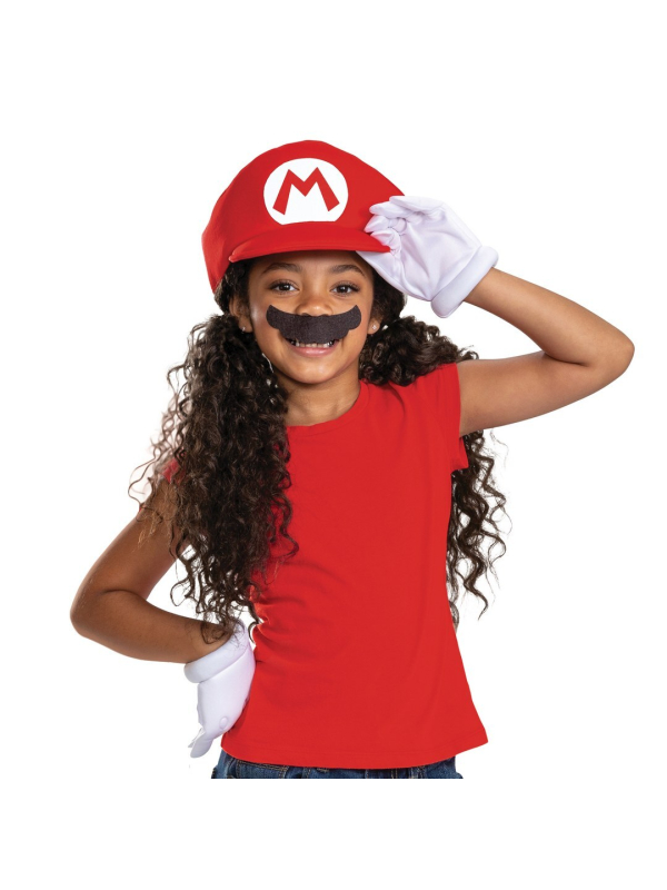 Kit Accessoires Mario Enfant Super Mario™ – Casquette, Gants & Moustache