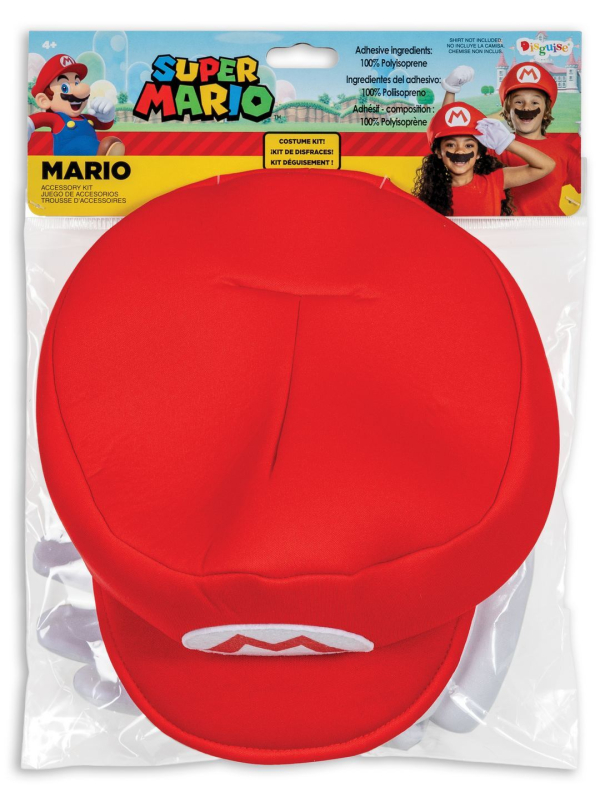 Kit Accessoires Mario Enfant Super Mario™ – Casquette, Gants & Moustache