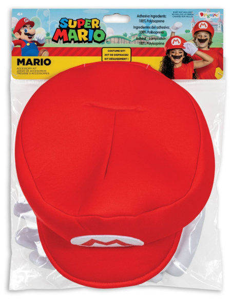 Kit Accessoires Mario Enfant Super Mario™ – Casquette, Gants & Moustache