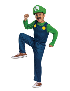 Déguisement Luigi™ enfant – Costume Super Mario™ “Elevated” (combinaison + casquette + moustache 2