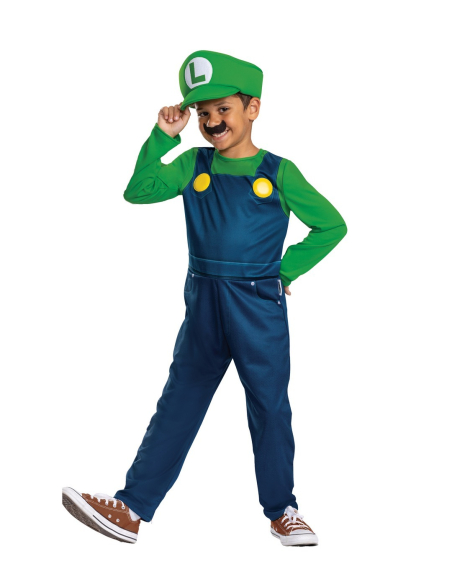 Déguisement Luigi™ enfant – Costume Super Mario™ “Elevated” (combinaison + casquette + moustache