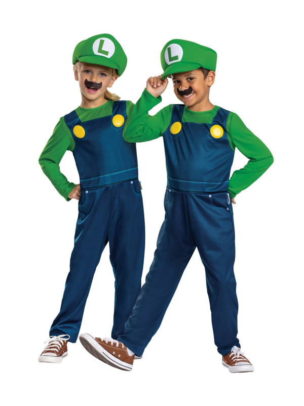 Déguisement Luigi™ enfant – Costume Super Mario™ “Elevated” (combinaison + casquette + moustache