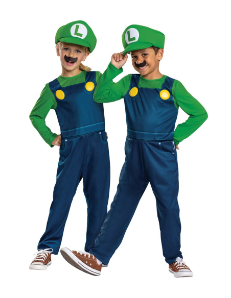 Déguisement Luigi™ enfant – Costume Super Mario™ “Elevated” (combinaison + casquette + moustache