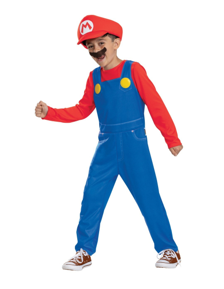 Déguisement Mario™ enfant – Costume Super Mario™ “Elevated” (combinaison + casquette + moustache)