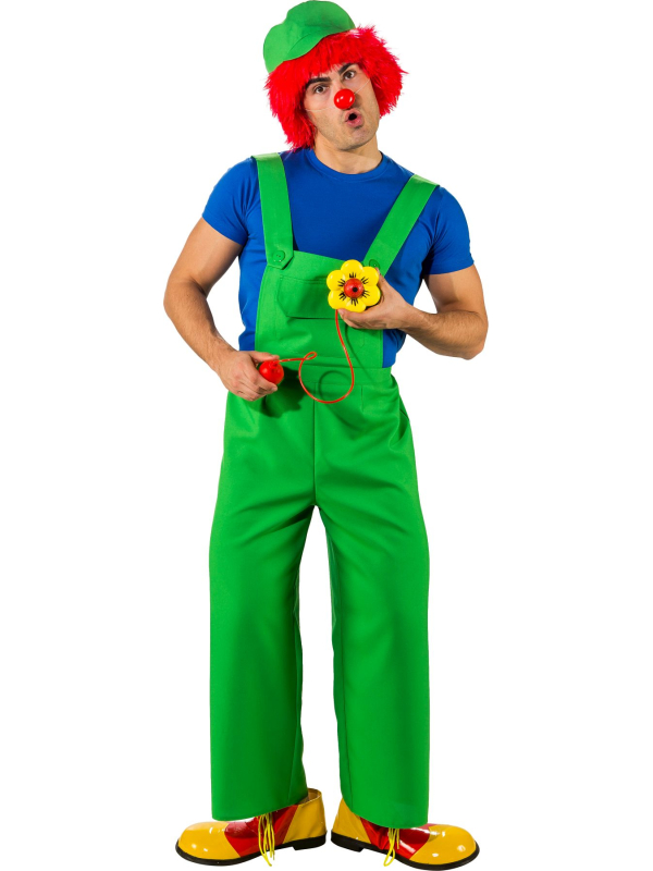 Salopette verte homme – Déguisement multi-personnages (clown, plombier vert, jardinier)