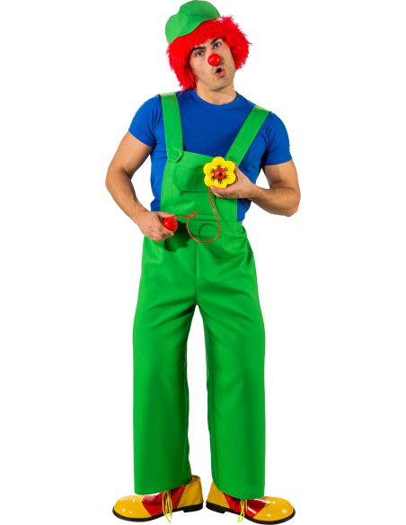 Salopette verte homme – Déguisement multi-personnages (clown, plombier vert, jardinier)