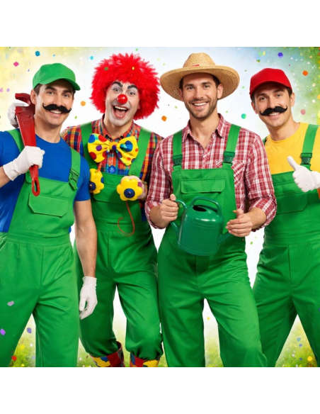 Salopette verte homme – Déguisement multi-personnages (clown, plombier vert, jardinier)