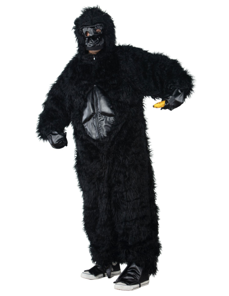 Déguisement Gorille Adulte – Combinaison + Capuche + Masque (Taille Unique jusqu’à 1,90 m)