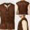 Gilet médiéval marron homme – Laçage & revers (S/M à XXL/XXXL)