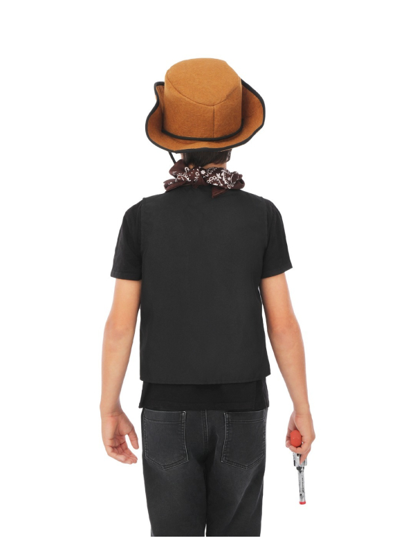 Set Cowboy Enfant – Chapeau + Bandana + Gilet + Pistolet (Taille unique