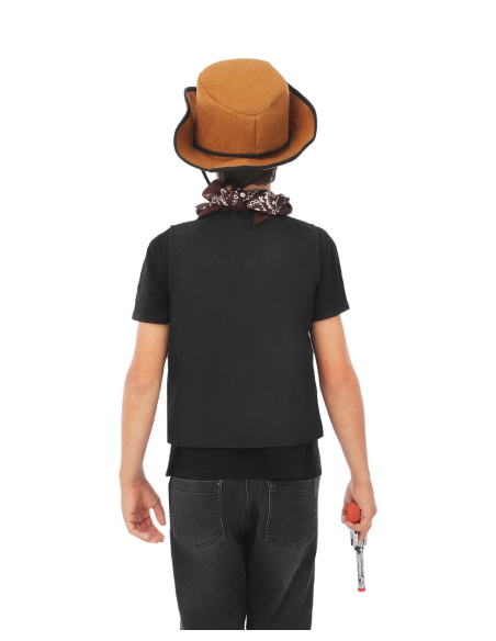 Set Cowboy Enfant – Chapeau + Bandana + Gilet + Pistolet (Taille unique