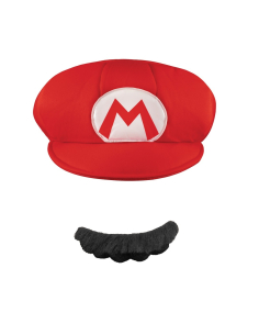 Super Mario™ – Kit Accessoires Mario adulte (casquette + moustache adhésive) – Licence officielle