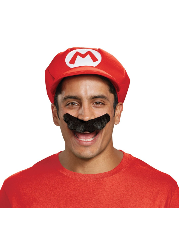Super Mario™ – Kit Accessoires Mario adulte (casquette + moustache adhésive) – Licence officielle
